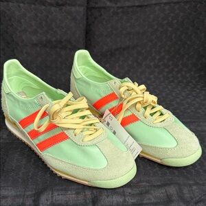 Adidas Women's Green and Orange Sneakers